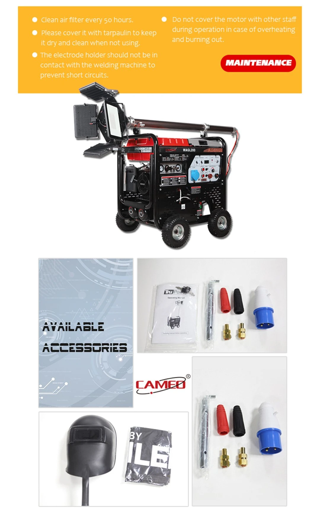 4 in 1 Multi-Functional 5kw 5kVA Welding Generator Portable Diesel Engine 180 AMP Welder Weld Machine